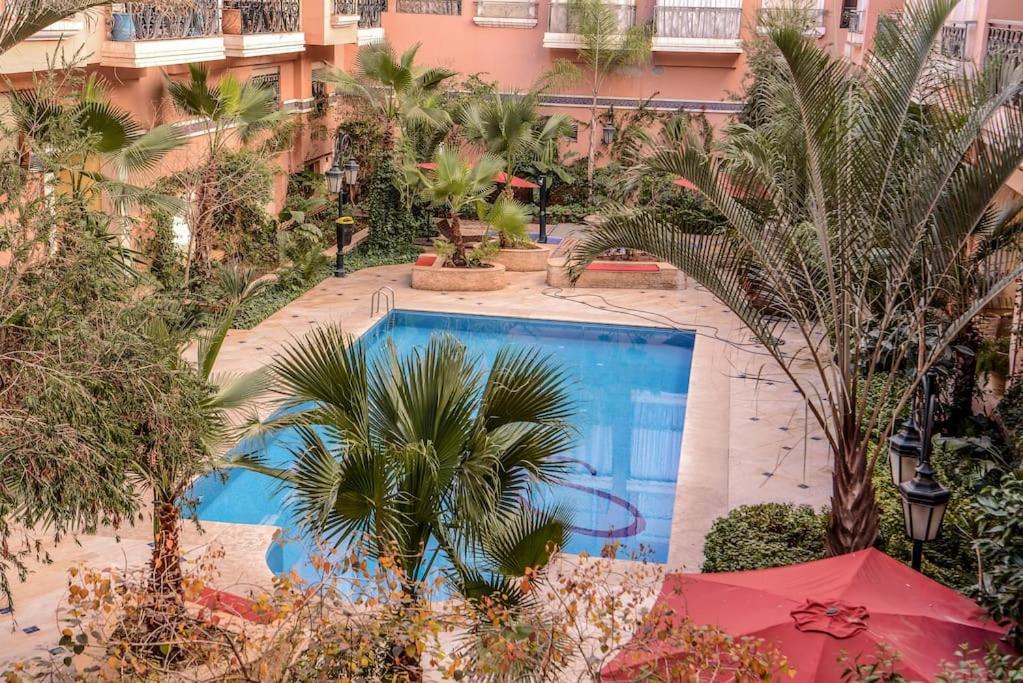 Schone Ferienwohnung: Poolblick und Terrasse nahe Majorelle Garden Marrakesh Exterior photo